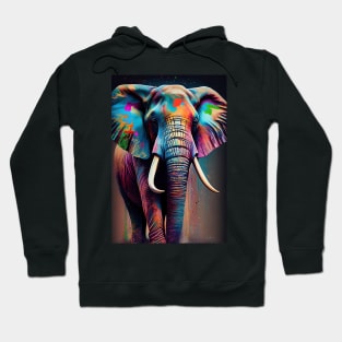 Colorful Elephant in Pop Art Style - A Fun And Playful Art Design For Animal lovers Hoodie